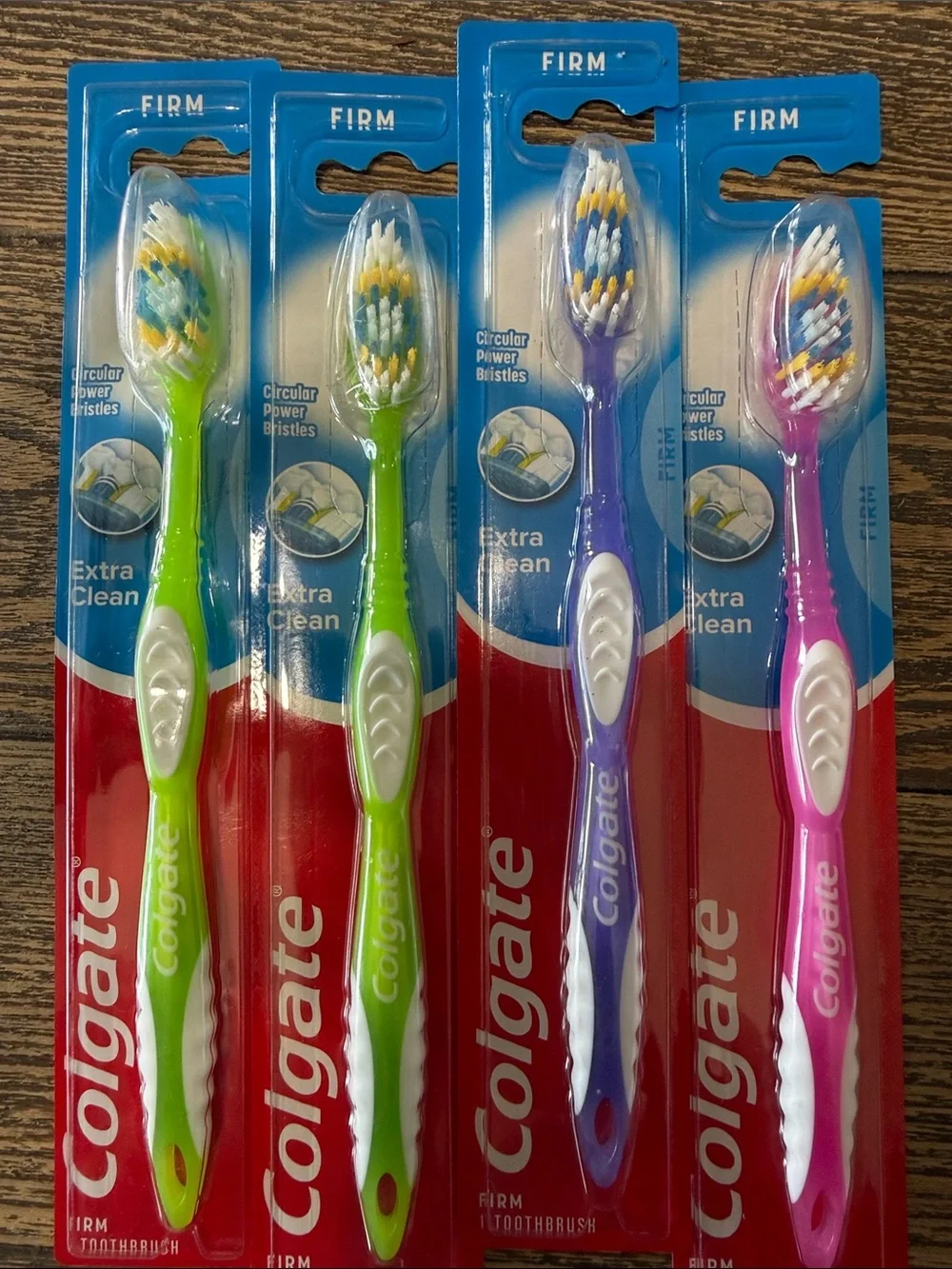 4 Firm Toothbrushes - Multi-Color Pack Extra Clean Dentist Approved Circular